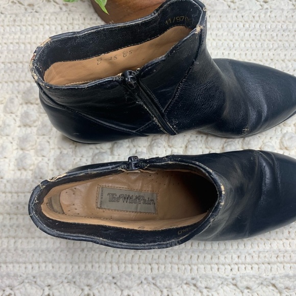 THE WILD PAIR VINTAGE Women's Western Cowgirl Leather Heeled Boots Black 9.5 - Picture 3 of 16